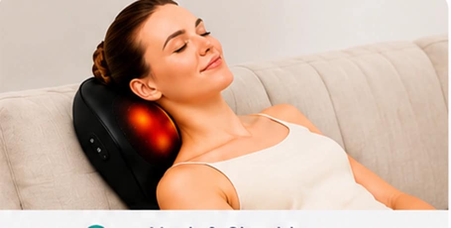 Massage cushion supporting neck and shoulders